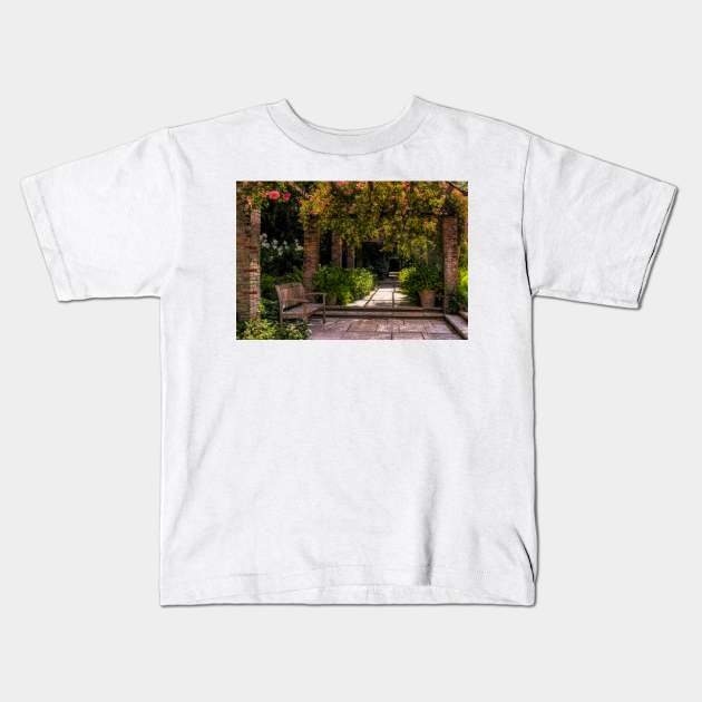 Garden bench Kids T-Shirt by Memories4you